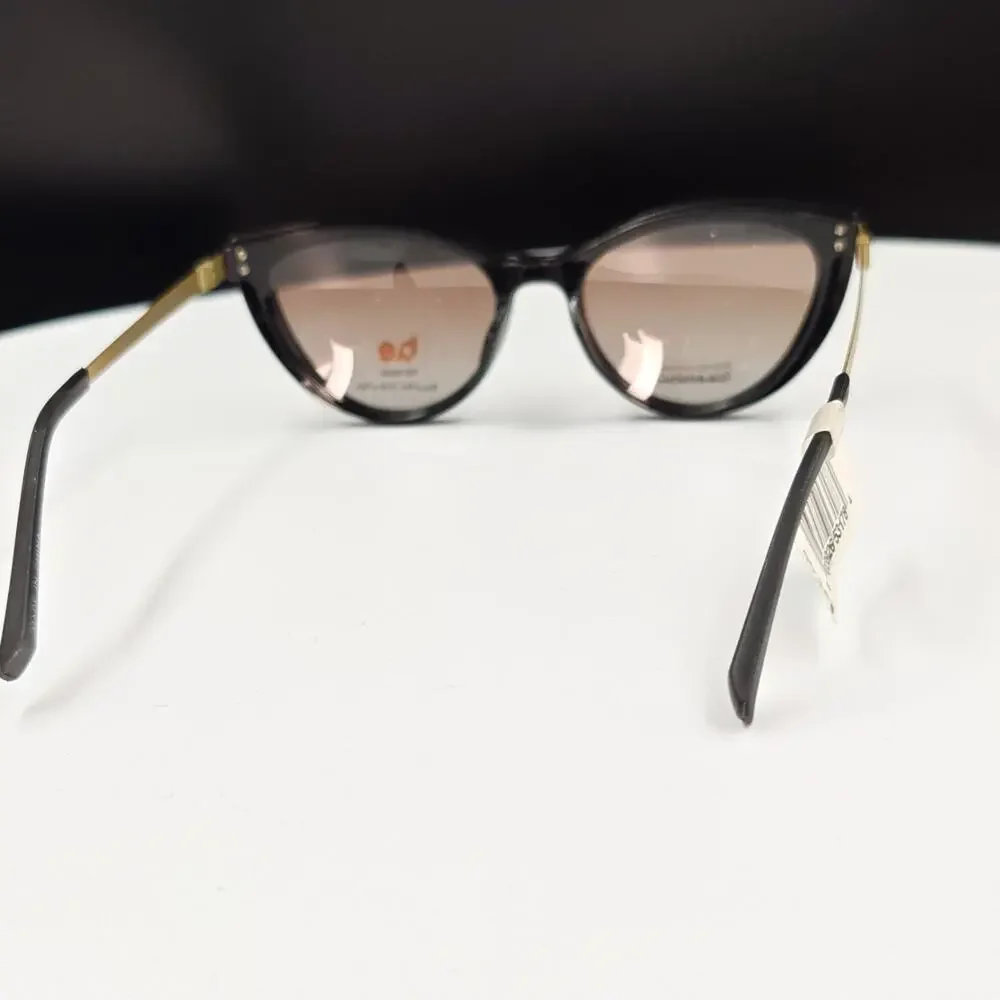 bio eyes Women’s Cat Eye Sunglasses Black Frame Brown Polarized Tinted UV400